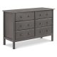 DaVinci Jayden 6 Drawer Double Dresser – Slate – MadeInUSA