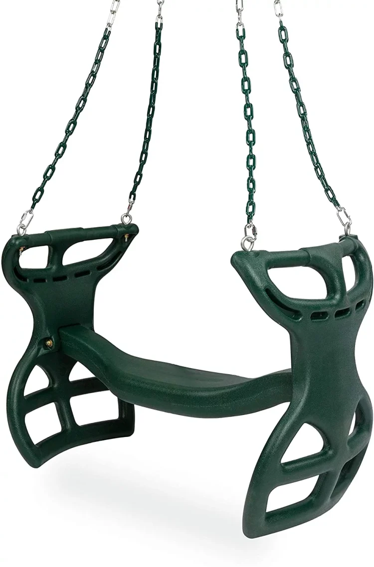 Milliard Glider Swing for Swing Set Back-to-Back Glider for Kids, Attachment Options Included, Green - MadeInUSA