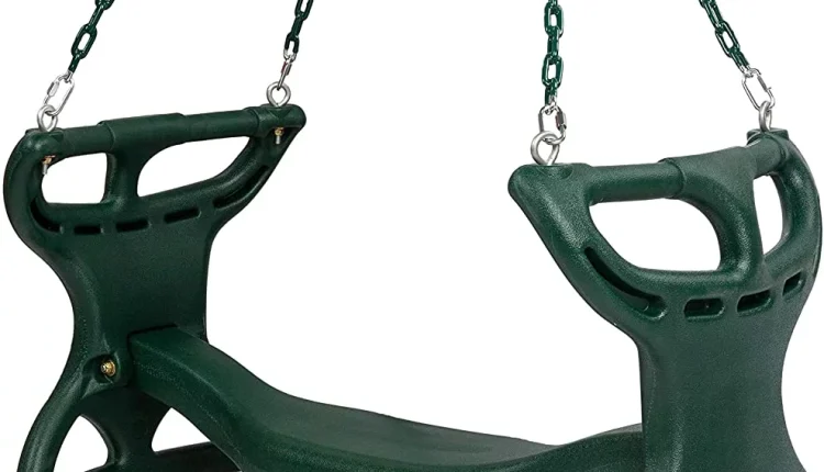 Milliard Glider Swing for Swing Set Back-to-Back Glider for Kids, Attachment Options Included, Green - MadeInUSA
