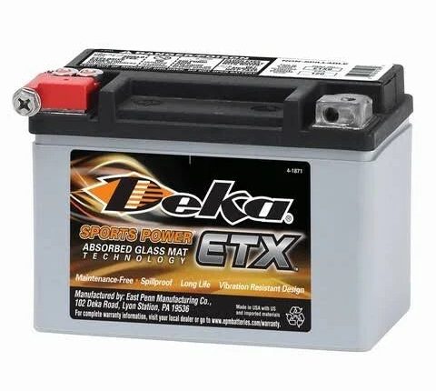 Deka ETX9 AGM Power Sport Battery - 12 V - MadeInUSA
