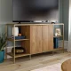 Sauder International Lux Modern TV Stand, for TVs up to 65″, Sindoori Mango Finish – MadeInUSA