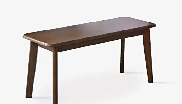 TQNLKGZ Canberra 37.4" Wooden Dining Bench/Mid Century Modern Solid Malaysian Oak Kitchen Bench (Walnut) - MadeInUSA