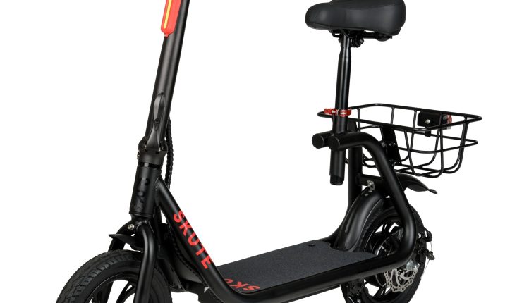 Hyper 36V Skute Commute 12 inch Seated Electric Scooter with Basket, 250W Motor, 13 Years+, Max Speed 15MPH, Size: 36 Volt - MadeInUSA