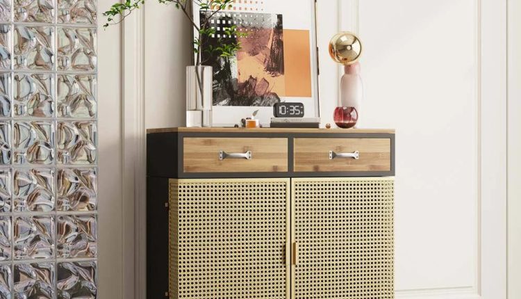 Appian Metal Accent Cabinet Everly Quinn Color: Gold - MadeInUSA