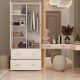 White 2-Door Armoires with Mirror, Hanging Rod, 2-Drawers and Storage – MadeInUSA