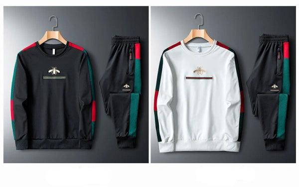 Mens Sports Suit in The Spring With a Tiny Bee Embroidery - MadeInUSA