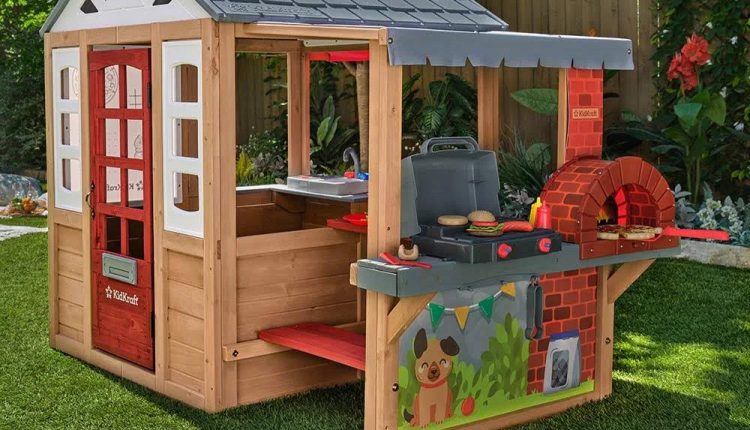 Kidkraft Grill & Chill Pizza Party Wooden Outdoor Playhouse - MadeInUSA