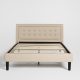 Bed Frame with Upholstered Button Tufted Headboard | Twin size, Linen by Nectar Mattress | Compare to Saatva, Purple, and Casper – MadeInUSA