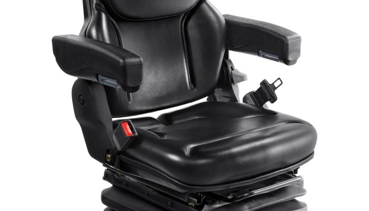 VEVOR Universal Tractor Seat Suspension Fold Down Forklift Seat with Adjustable Angle Back CCZYJZKFSAQDKKFORV0 - MadeInUSA