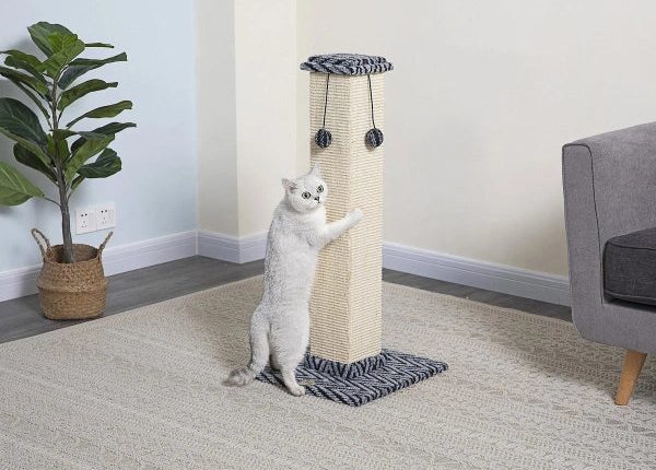 Go Pet Club 35in Cat Scratching Post Gray - MadeInUSA