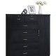 Hodedah 7 Drawer Chest with Locks on 2 Drawers and 1 Door in Black Wood – HI71DR Black – MadeInUSA