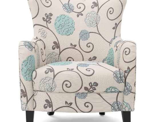 Noble House Arabella Multicolor Floral Fabric Club Chair - MadeInUSA