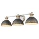 Golden Lighting Kinsley 3-Light Bath Vanity in Aged Galvanized Steel – 0865-BA3 AGV-ABI – MadeInUSA