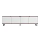 Mosholu 77.04 TV Stand with 4 Shelves in White and Nut Brown – MadeInUSA