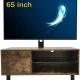 TJUNBOLIFE Modern TV Stand for TVs up to 65 Inch with Single Door  Entertainment Center with Glass    TV Console with  Cabinet for Living Room  Rustic Brown – MadeInUSA