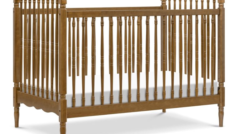 Namesake Liberty 3-in-1 Convertible Spindle Crib with Toddler Bed Conversion Kit - Natural Walnut - MadeInUSA