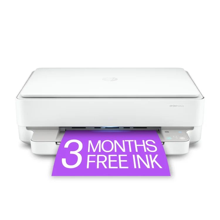 HP ENVY 6052e All-in-One Wireless Color Inkjet Photo Printer with 3 Months Instant Ink Incl with HP+ - MadeInUSA