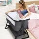 Adnoom Baby Bassinet Bedside Sleeper, Baby Bed to Babies Cradle, Adjustable 7-Level Height Portable Bed for Newborn/ Infant/ Baby Boy/ Baby Girl (Light Gray) – MadeInUSA