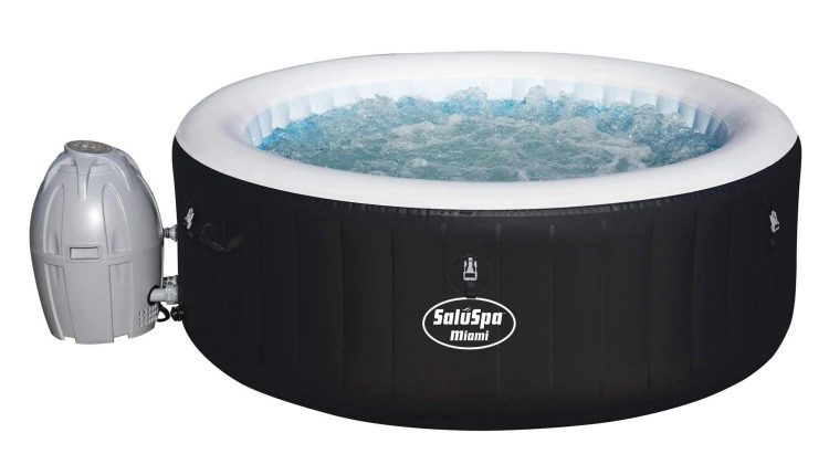 Saluspa Miami Portable Hot Tub, Black - MadeInUSA