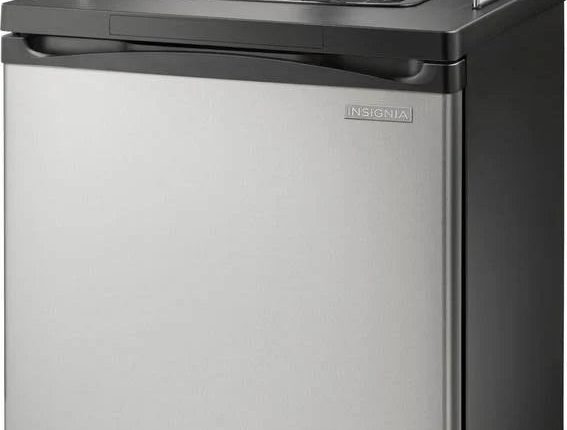 Insignia 1-Tap Beverage Cooler Kegerator - 5.6 cu ft - Stainless Steel - MadeInUSA