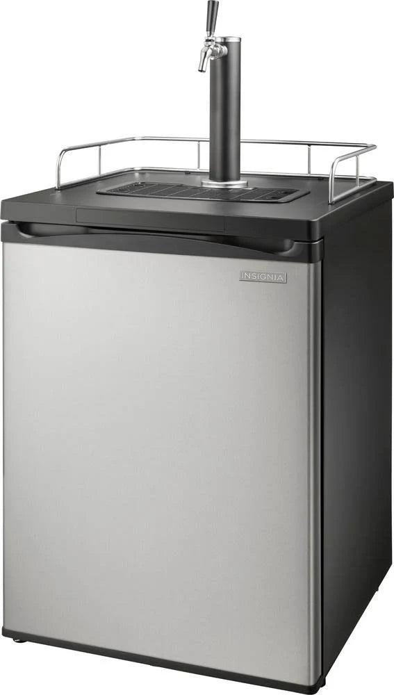 Insignia 1-Tap Beverage Cooler Kegerator - 5.6 cu ft - Stainless Steel - MadeInUSA