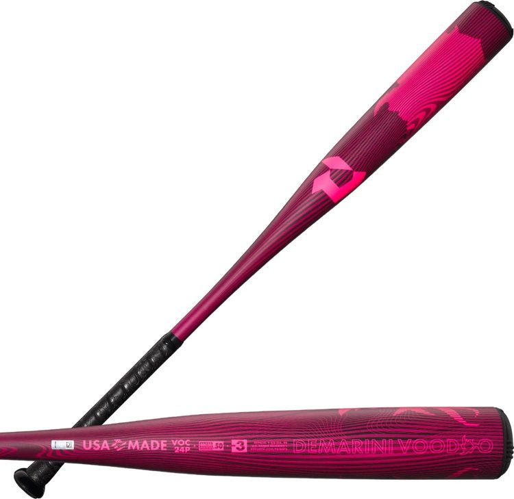 2024 DeMarini Neon Pink Voodoo One -3 BBCOR Baseball Bat, 33"/30 oz - MadeInUSA