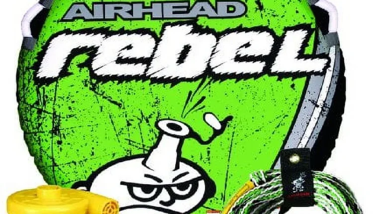 Airhead Rebel Kit | 1 Rider Towable Tube w/Rope & Pump, Multi, One Size (AHRE-12) - MadeInUSA