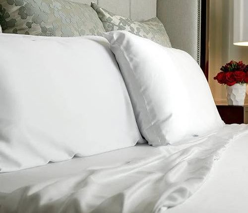 LUXOME Luxury Sheet Set | 100% Viscose from Bamboo | Full Size - White | Deep Pockets | 4-Piece Set (Fitted, Flat, 2 Pillowcases) - MadeInUSA