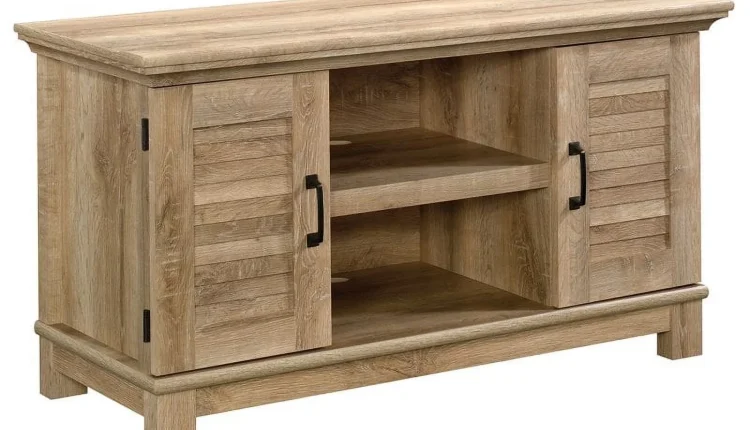 Pemberly Row 50"Engineered Wood TV Stand in Orchard Oak - MadeInUSA