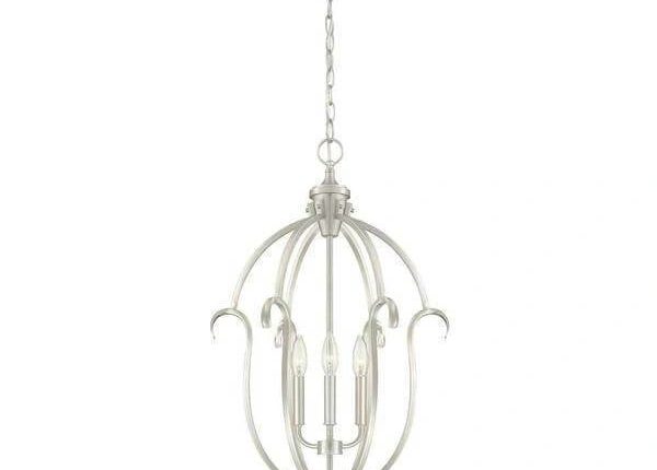 Sherwood 3Light Steel Brushed Nickel Hanging Pendant Damaged Box - MadeInUSA