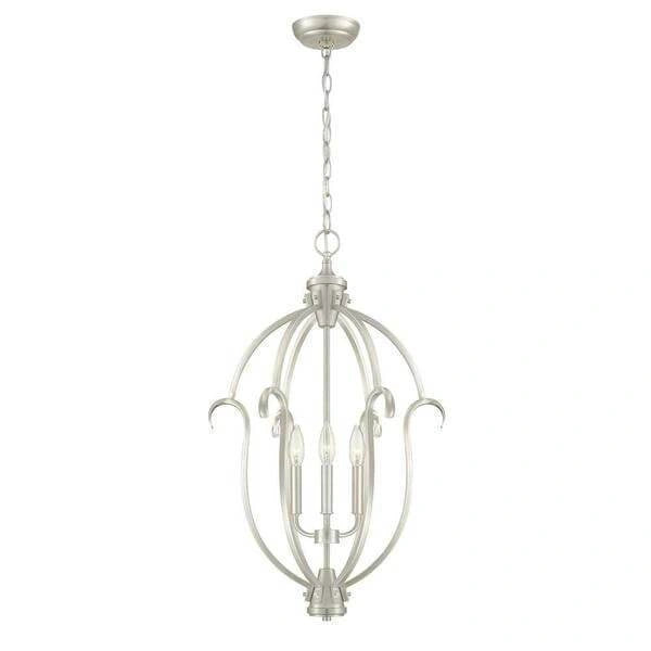 Sherwood 3Light Steel Brushed Nickel Hanging Pendant Damaged Box - MadeInUSA