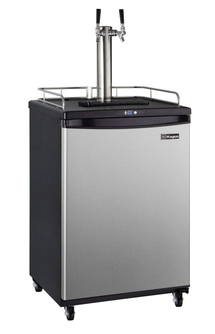 Kegco Z163S Dual Tap Stainless Steel Commercial/Residential Digital Kegerator - 24" Wide - MadeInUSA