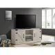 Dusty Gray 58″Wide TV Stand with 2 Open Shelves and 2 Cabinets – MadeInUSA