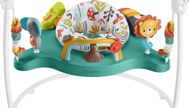 Fisher-Price Baby Bouncer Whimsical Forest Jumperoo Activity Center with Music and Lights - MadeInUSA