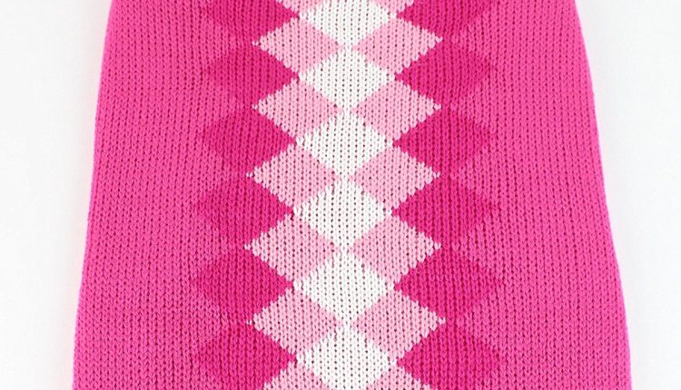 Midlee Argyle Dog Sweater - Pink