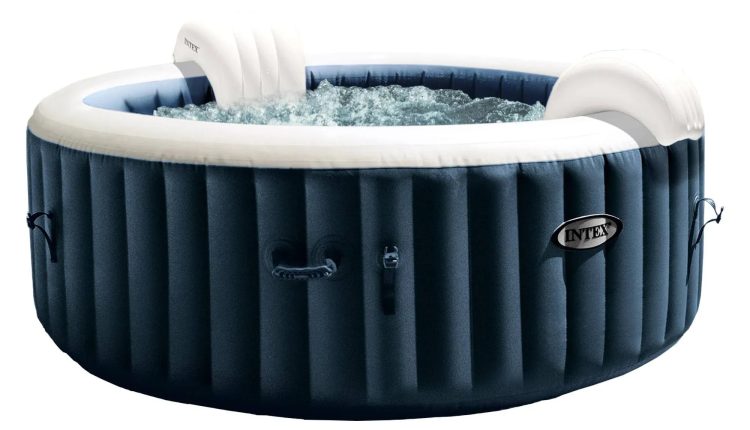 Intex 28429EP PureSpa Plus Portable Inflatable 4-Person Hot Tub Bubble Jet Spa, 77 in. x 28 in. - MadeInUSA