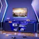 SULIVES PS5 Gaming Entertainment Center with Power Outlet, Fits 75″TVs, LED TV Stand, Ideal for Living Room or Bedroom (67” Black) – MadeInUSA