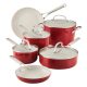 KitchenAid Hard-Anodized Ceramic Nonstick 10-Piece Cookware Set, Empire Red – MadeInUSA