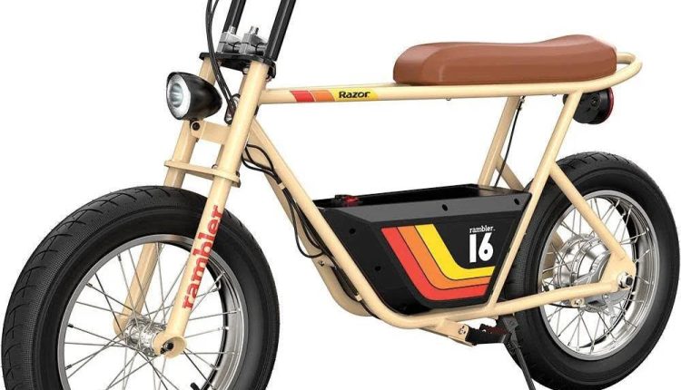 Razor Rambler 16 36V Seated Electric Scooter, Up to 15 MPH, Retro Style Minibike for Teen & Adult - MadeInUSA