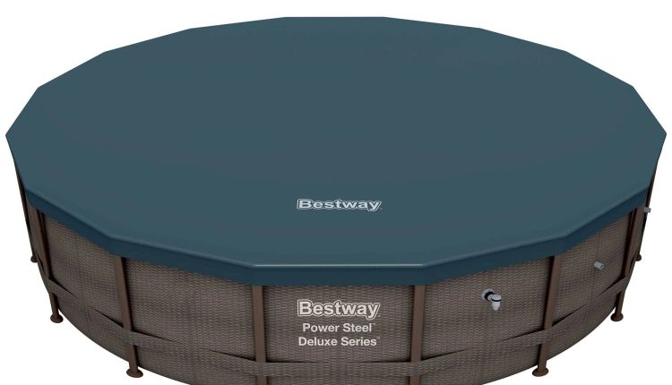 Bestway 14ft x 42in Power Steel Deluxe Above Ground Swimming Pool Set and Pump - MadeInUSA