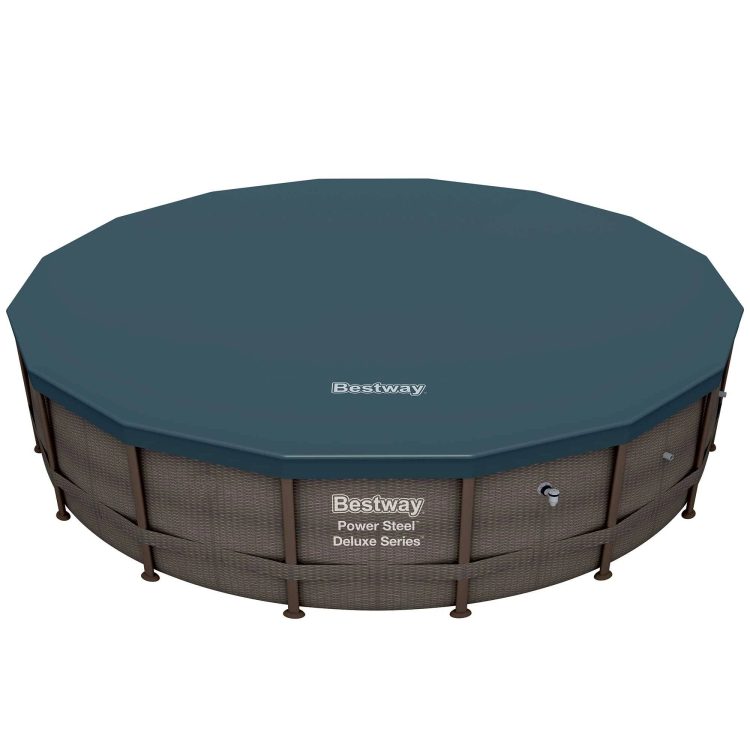 Bestway 14ft x 42in Power Steel Deluxe Above Ground Swimming Pool Set and Pump - MadeInUSA