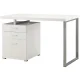 Scranton and Co 3 Drawer Writing Desk in White and Silver – MadeInUSA
