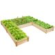 Gymax Raised Garden Bed Wooden Garden Box Planter Container U-Shaped Bed 92.5x95x11in – MadeInUSA