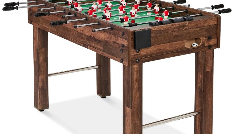 Best Choice Products 48in Competition Sized Foosball Table for Home, Game Room w/ 2 Balls, 2 Cup Holders - Dark Brown - MadeInUSA