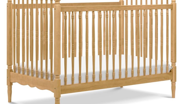 Namesake Liberty 3-in-1 Convertible Spindle Crib with Toddler Bed Conversion Kit - Honey - MadeInUSA