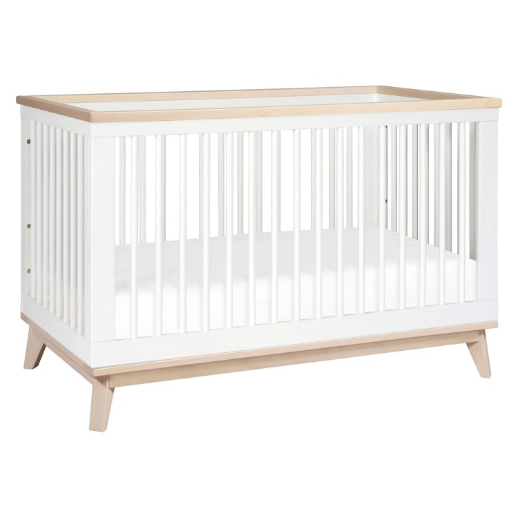 Babyletto - Scoot 3-in-1 Convertible Crib with Toddler Bed Conversion Kit White / Washed Natural - MadeInUSA