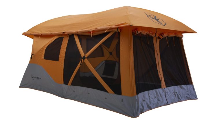 Gazelle T4 Plus 8 Person Portable Pop Up Camping Hub Orange Tent - MadeInUSA