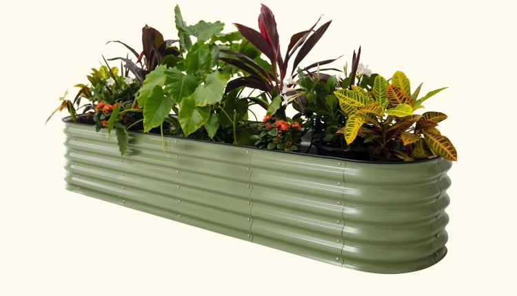 Vego Garden 17" Tall 9 in 1 Modular Metal Raised Garden Bed Kit Olive Green - MadeInUSA