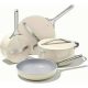 Caraway Nonstick Ceramic Cookware Set (12 Piece) Pots Pans Lids and Kitchen Storage – Non Toxic PTFE & PFOA Free – Oven Safe & Compatible with All – MadeInUSA