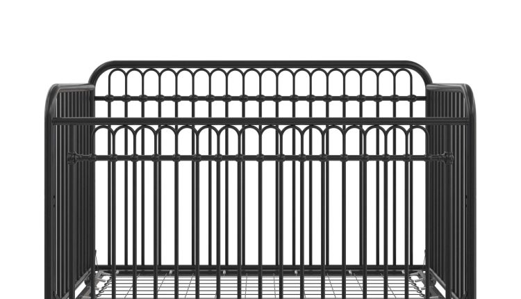 Little Seeds Raven Metal 3-in-1 Convertible Nursery Crib, Black - MadeInUSA